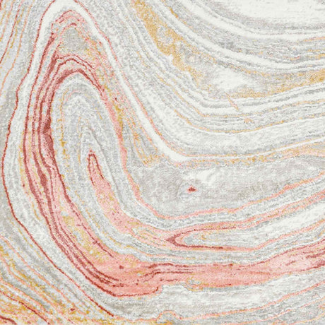 Glendy Abstract Modern Marble Coral/Beige Rug - Image 7