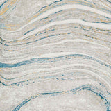 Glendy Abstract Modern Marble Dark Teal/Beige Rug