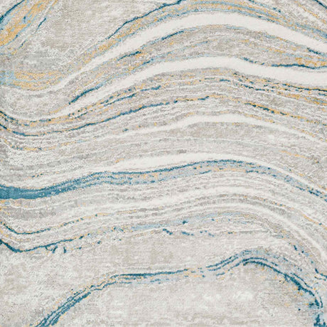 Glendy Abstract Modern Marble Dark Teal/Beige Rug - Image 7