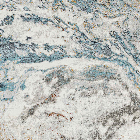 Tenita Abstract Modern Marble Sky Blue Rug - Image 7