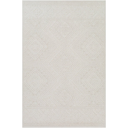 SHEELA Indoor & Outdoor Global Cream Area Rug Flat