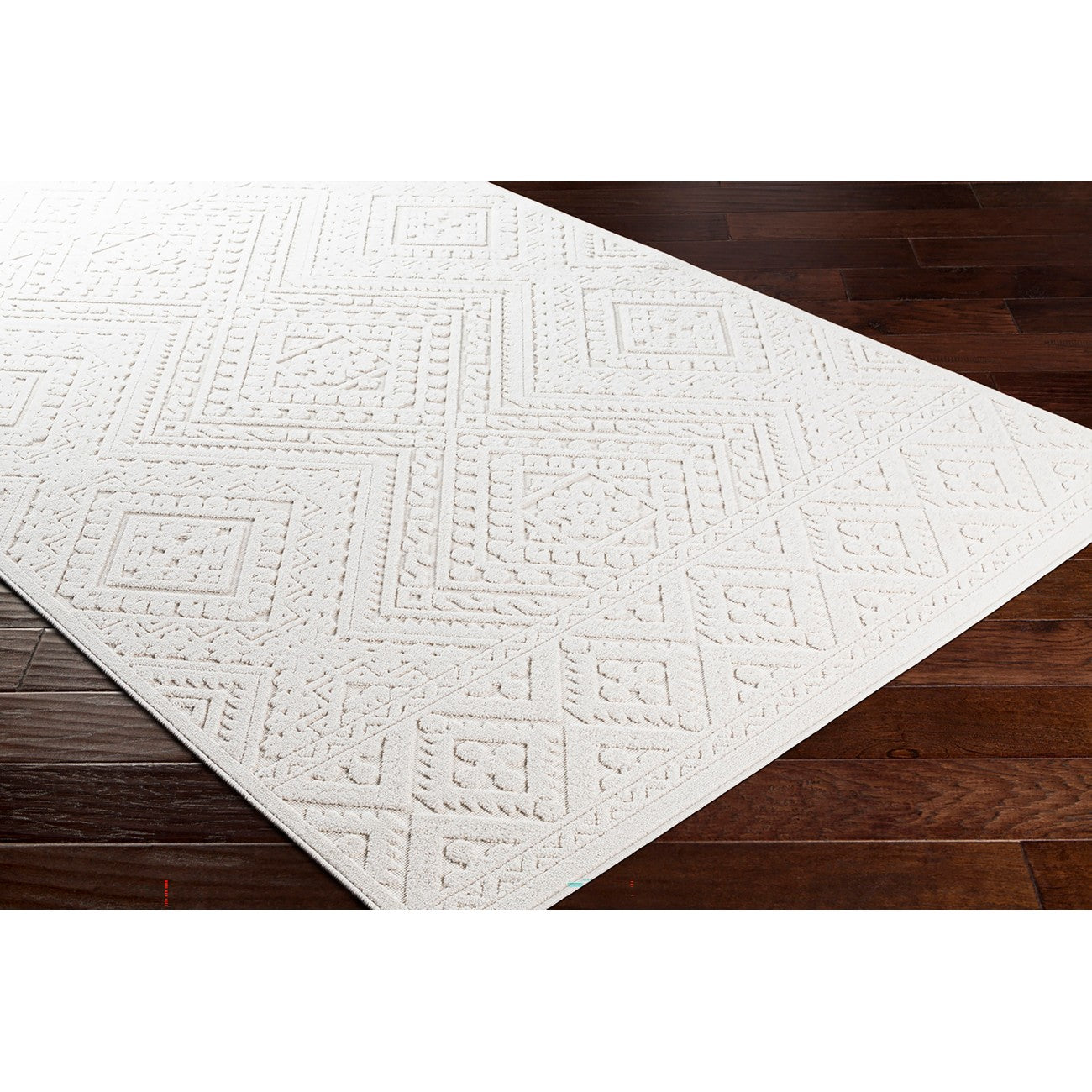 SHEELA Indoor & Outdoor Global Cream Area Rug Corner