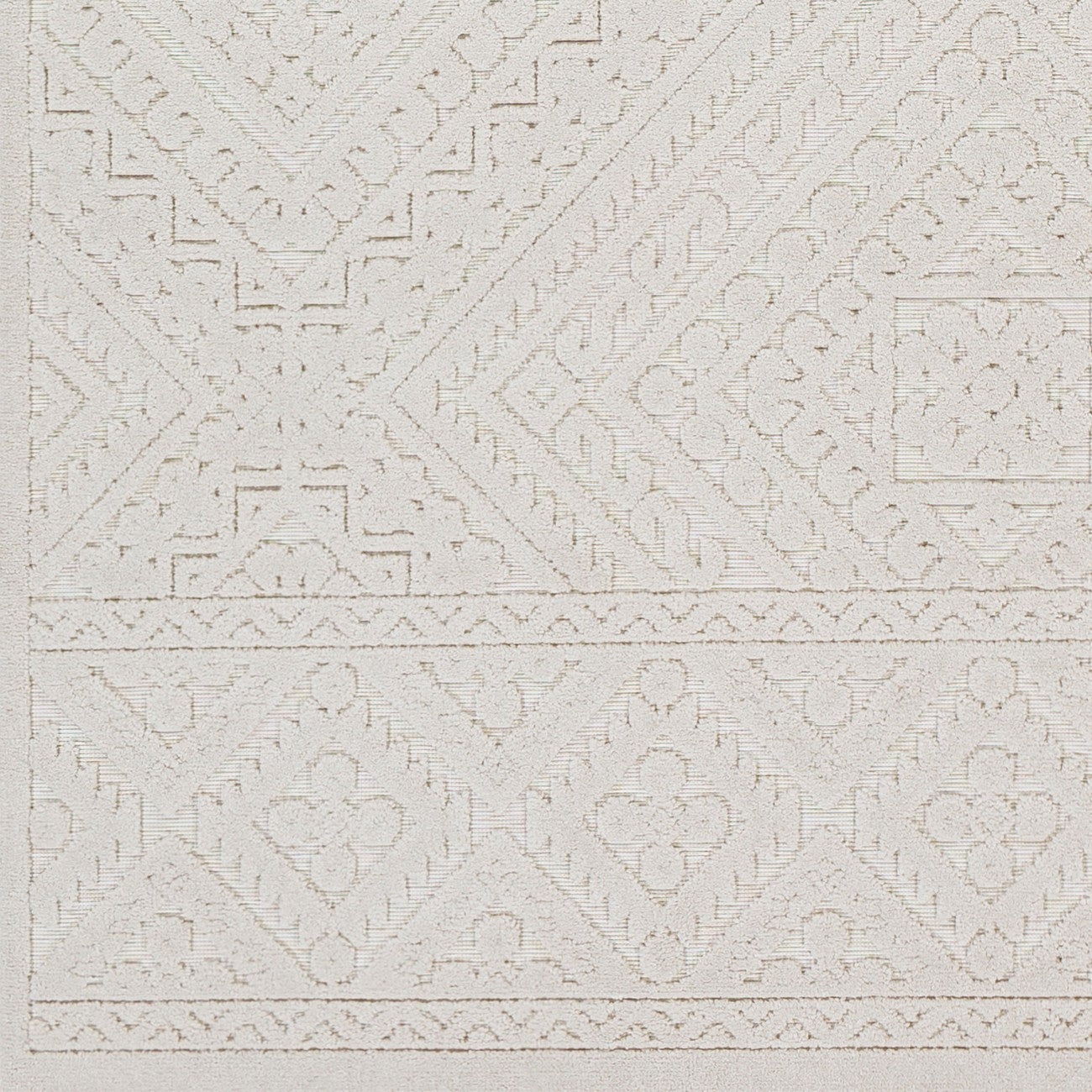 SHEELA Indoor & Outdoor Global Cream Area Rug Swatch
