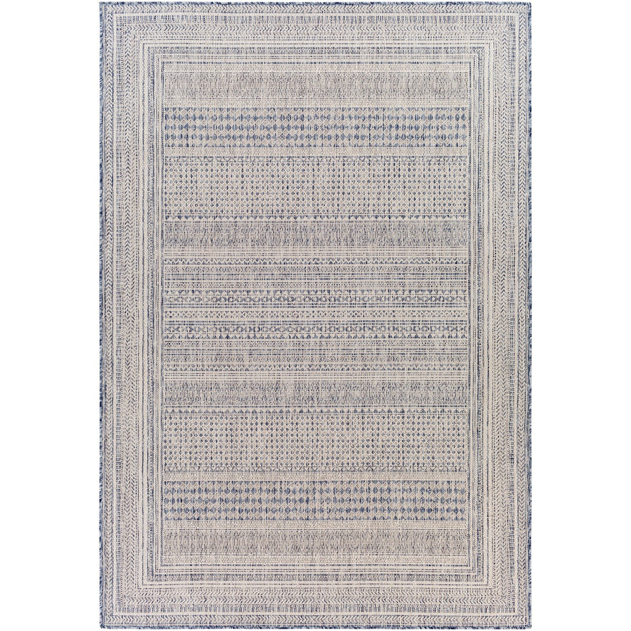 SIERRA Indoor & Outdoor Global Dark Blue Area Rug Flat
