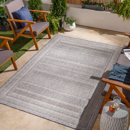 SIERRA Indoor & Outdoor Global Dark Blue Area Rug Roomscene