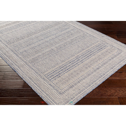 SIERRA Indoor & Outdoor Global Dark Blue Area Rug Corner