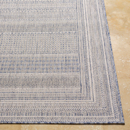 SIERRA Indoor & Outdoor Global Dark Blue Area Rug Front