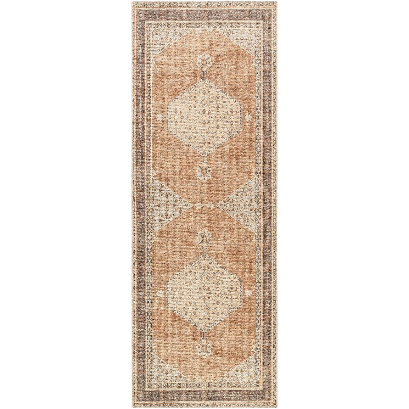SIMRAN Becki Owens x Livabliss Vintage Traditional Oriental Boho Cinnamon Area Rug Flat