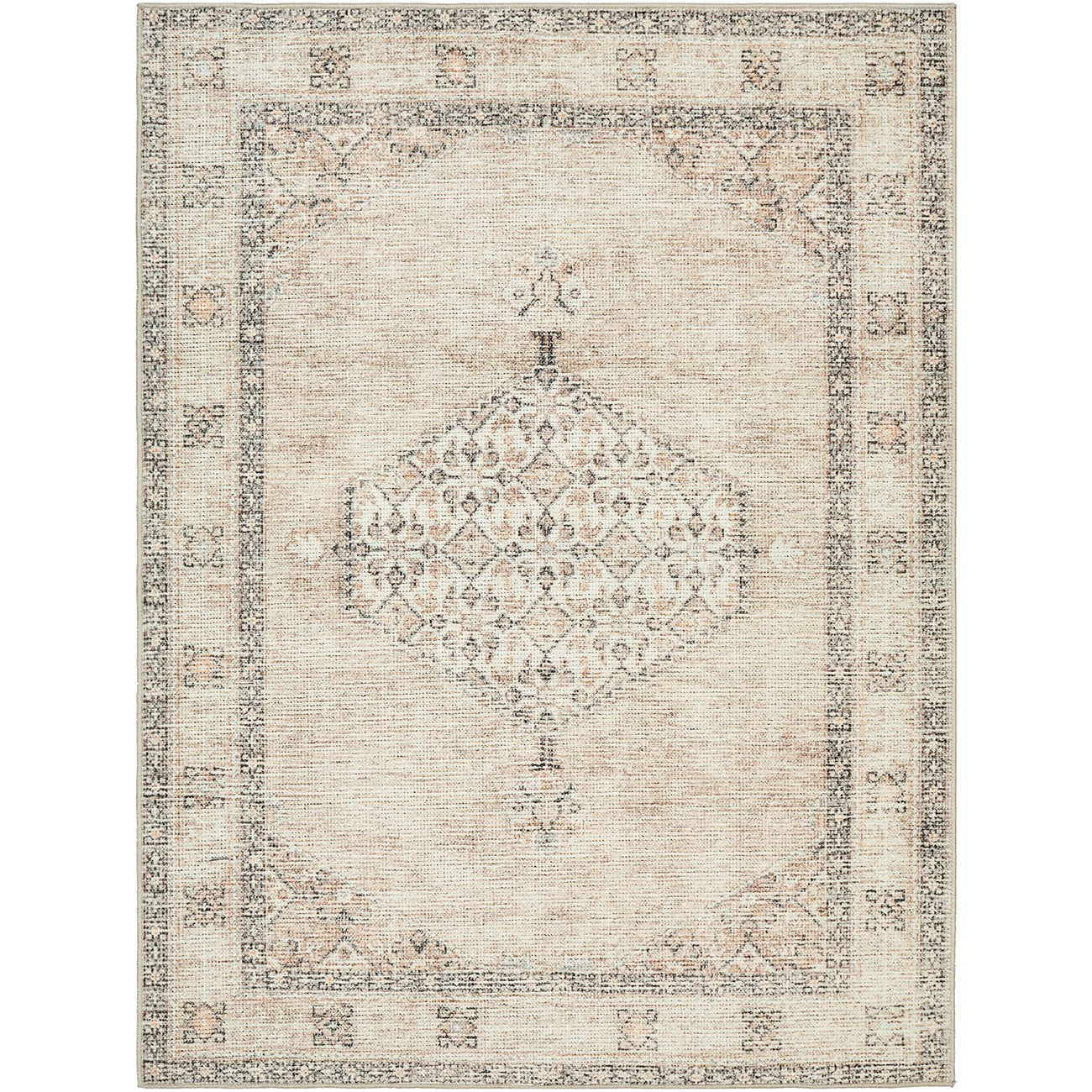 SIMRAN Becki Owens x Livabliss Vintage Traditional Oriental Boho Blush/Beige Area Rug Flat