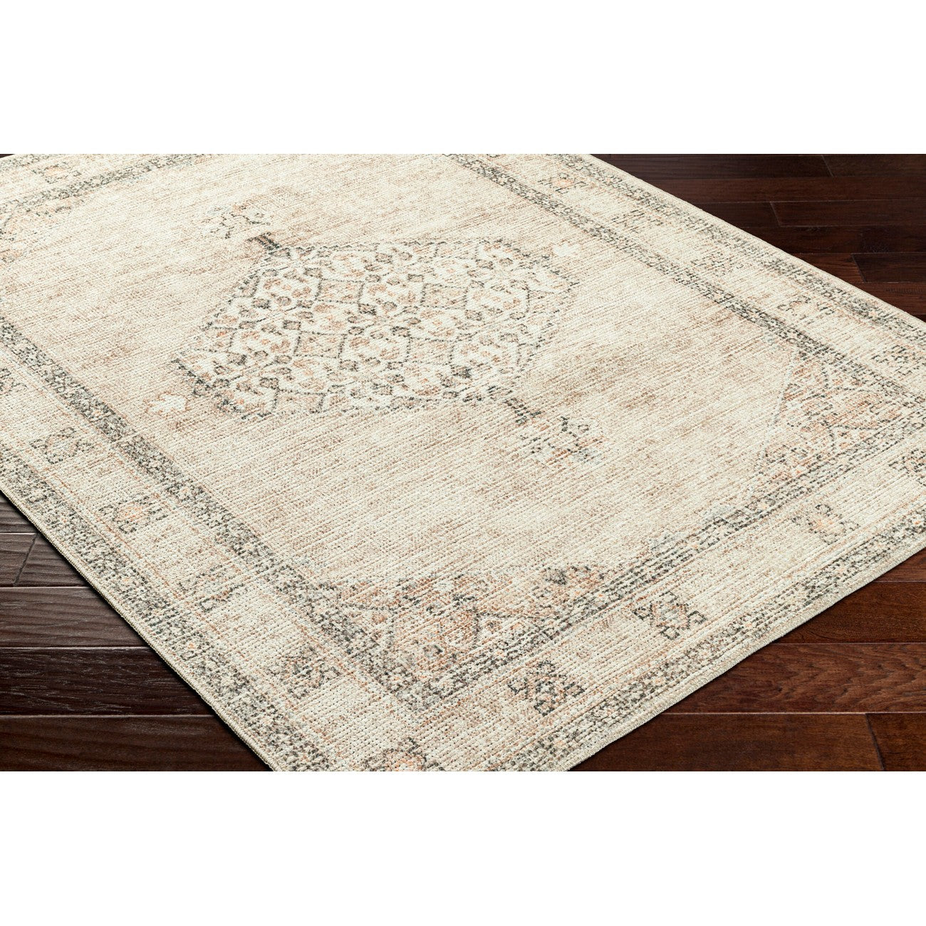 SIMRAN Becki Owens x Livabliss Vintage Traditional Oriental Boho Blush/Beige Area Rug Corner
