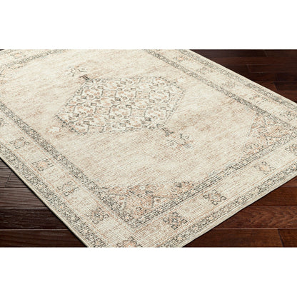 SIMRAN Becki Owens x Livabliss Vintage Traditional Oriental Boho Blush/Beige Area Rug Corner