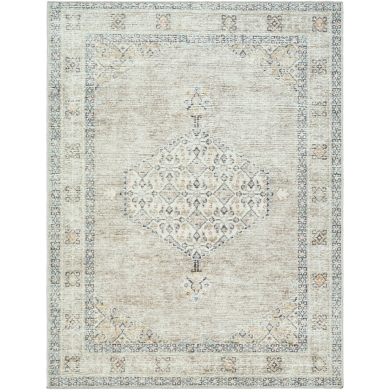 SIMRAN Becki Owens x Livabliss Vintage Traditional Oriental Boho Brown/Cream Area Rug Flat
