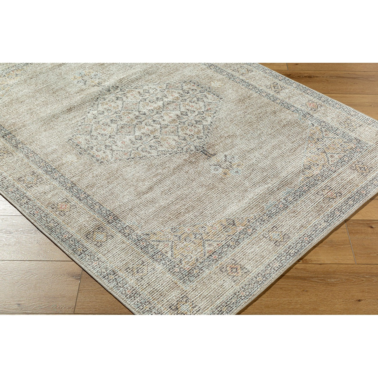 SIMRAN Becki Owens x Livabliss Vintage Traditional Oriental Boho Brown/Cream Area Rug Corner