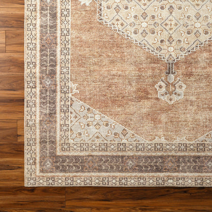 SIMRAN Becki Owens x Livabliss Vintage Traditional Oriental Boho Cinnamon Area Rug Overhead