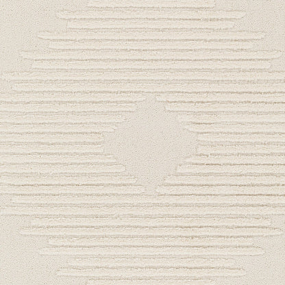 SLOAN Berber High Pile Geometric Ivory Area Rug Swatch