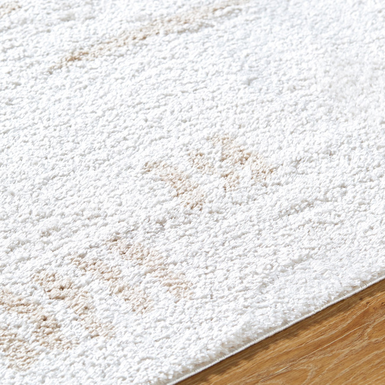 SOLINE Machine Washable Modern Shaggy Beige Area Rug Texture