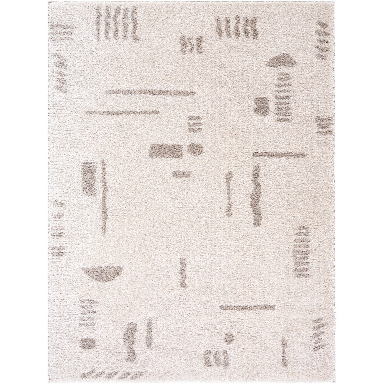 SOLINE Machine Washable Modern Shaggy Medium Grey Area Rug Flat