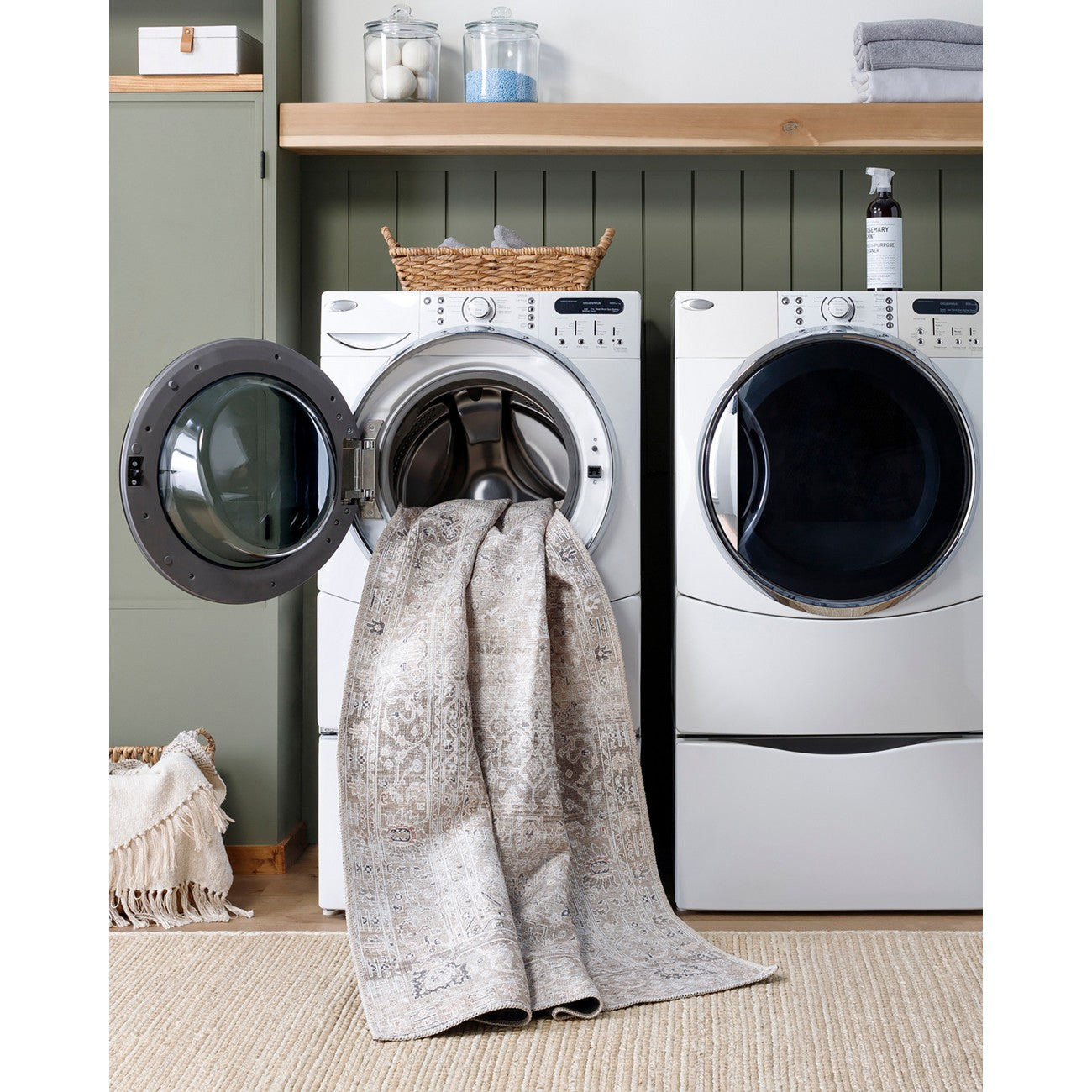 SONILA Our PNW Home x Livabliss Machine Washable Oriental Boho Brown Area Rug Styleshot