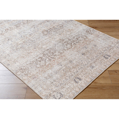 SONILA Our PNW Home x Livabliss Machine Washable Oriental Boho Brown Area Rug Corner