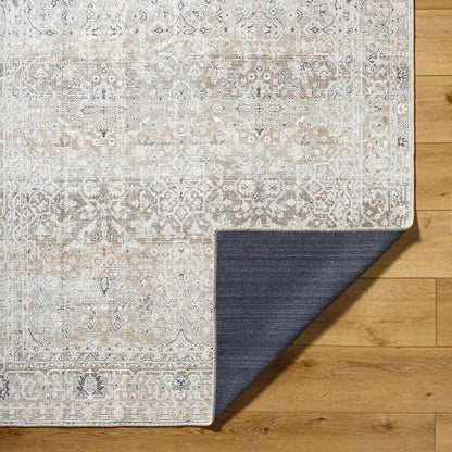 SONILA Our PNW Home x Livabliss Machine Washable Oriental Boho Brown Area Rug Fold