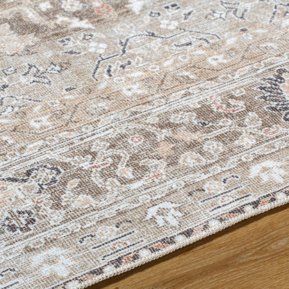 SONILA Our PNW Home x Livabliss Machine Washable Oriental Boho Brown Area Rug Texture