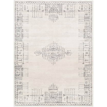 SOPHIE Vintage Oriental Boho Grey Area Rug Flat