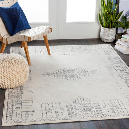 SOPHIE Vintage Oriental Boho Grey Area Rug Roomscene