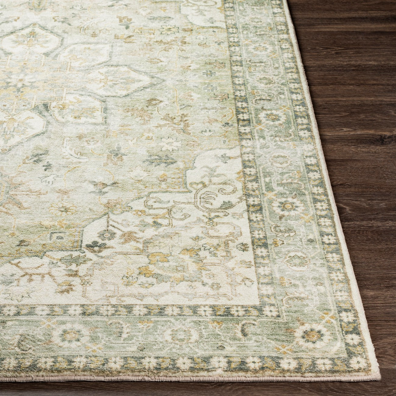 SORINA Vintage Oriental Boho Sky Blue Area Rug Front