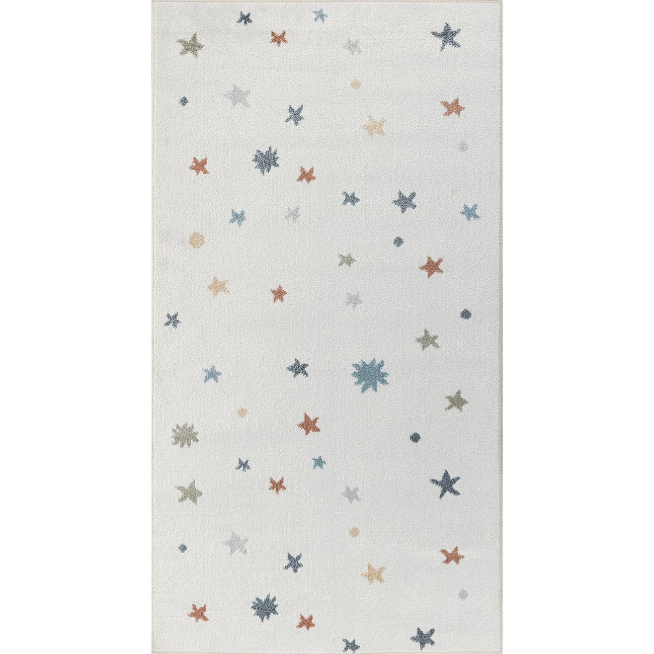 STELLA Machine Washable Multicolour/Beige Kids Room Rug Flat