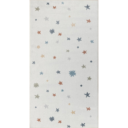 STELLA Machine Washable Multicolour/Beige Kids Room Rug Flat