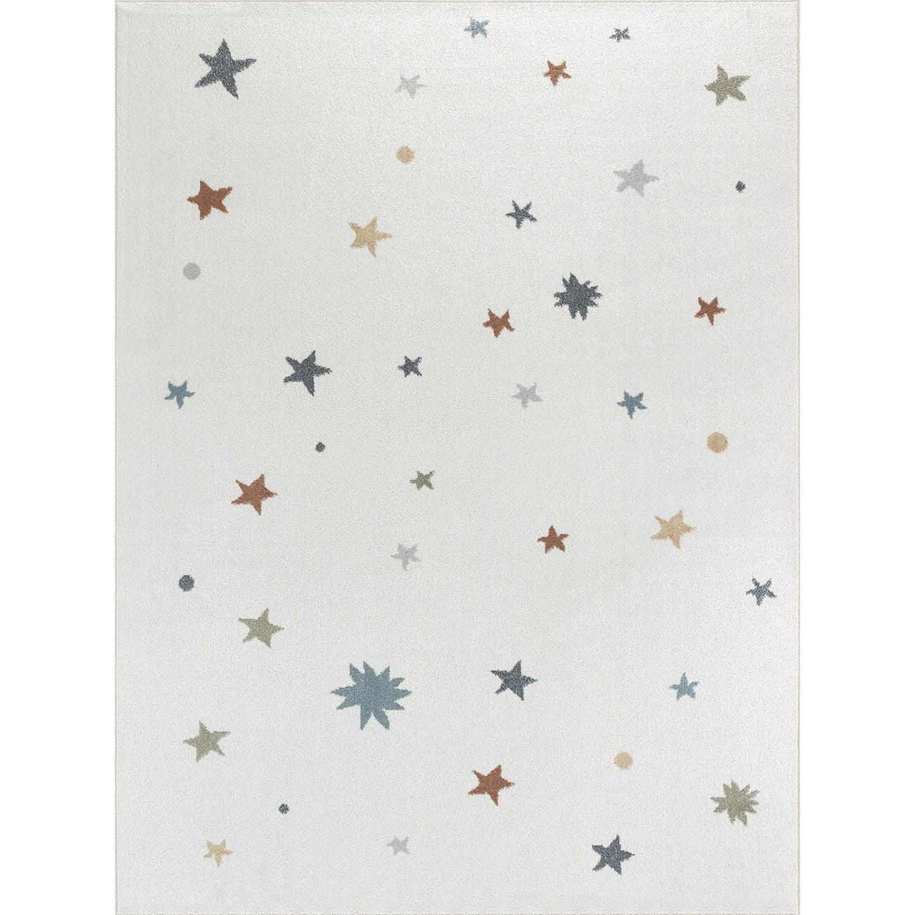 STELLA Machine Washable Multicolour/Beige Kids Room Rug Flat