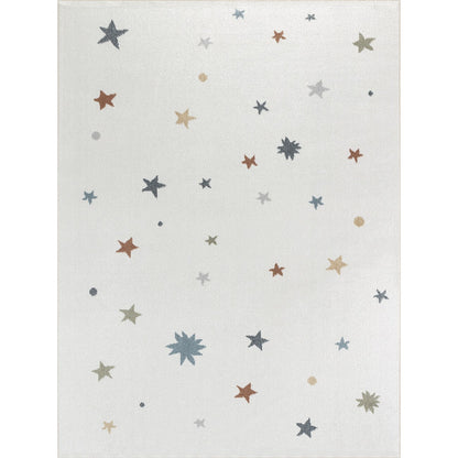 STELLA Machine Washable Multicolour/Beige Kids Room Rug Flat