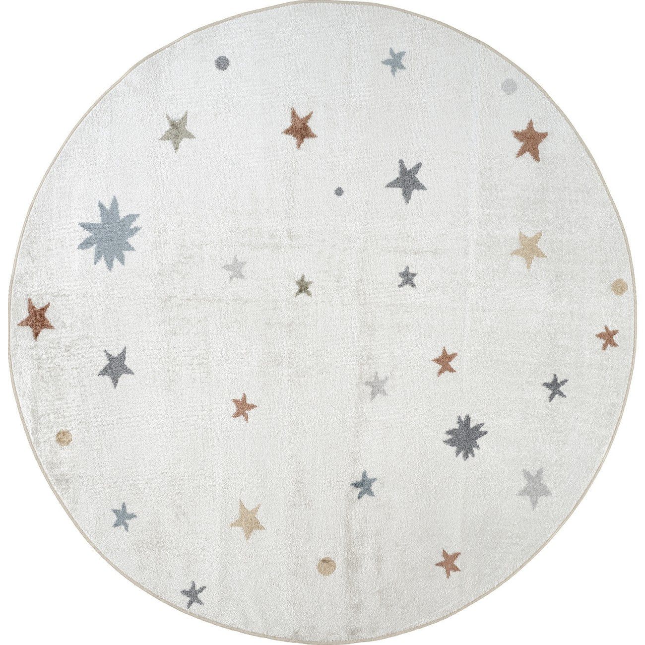 STELLA Machine Washable Multicolour/Beige Kids Room Rug Flat