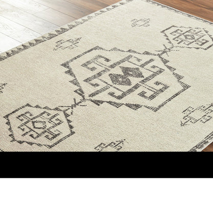 SUMAN Becki Owens x Livabliss Global Berber Ivory/Black Area Rug Corner