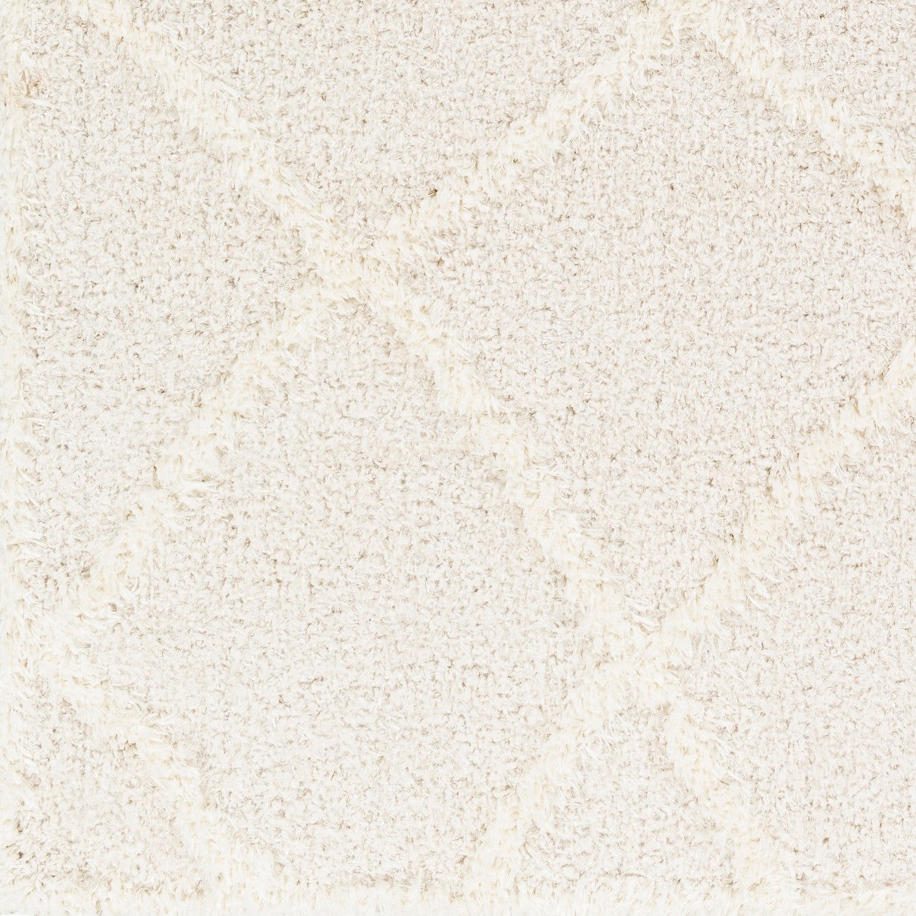 SUMAYA Shaggy Modern Plush Pile Cream Area Rug Swatch