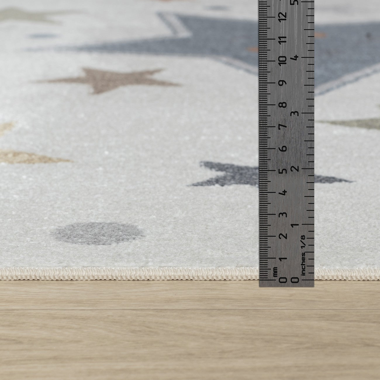 SUPERMAMA Machine Washable Multicolour/Blue Kids Room Rug Pile