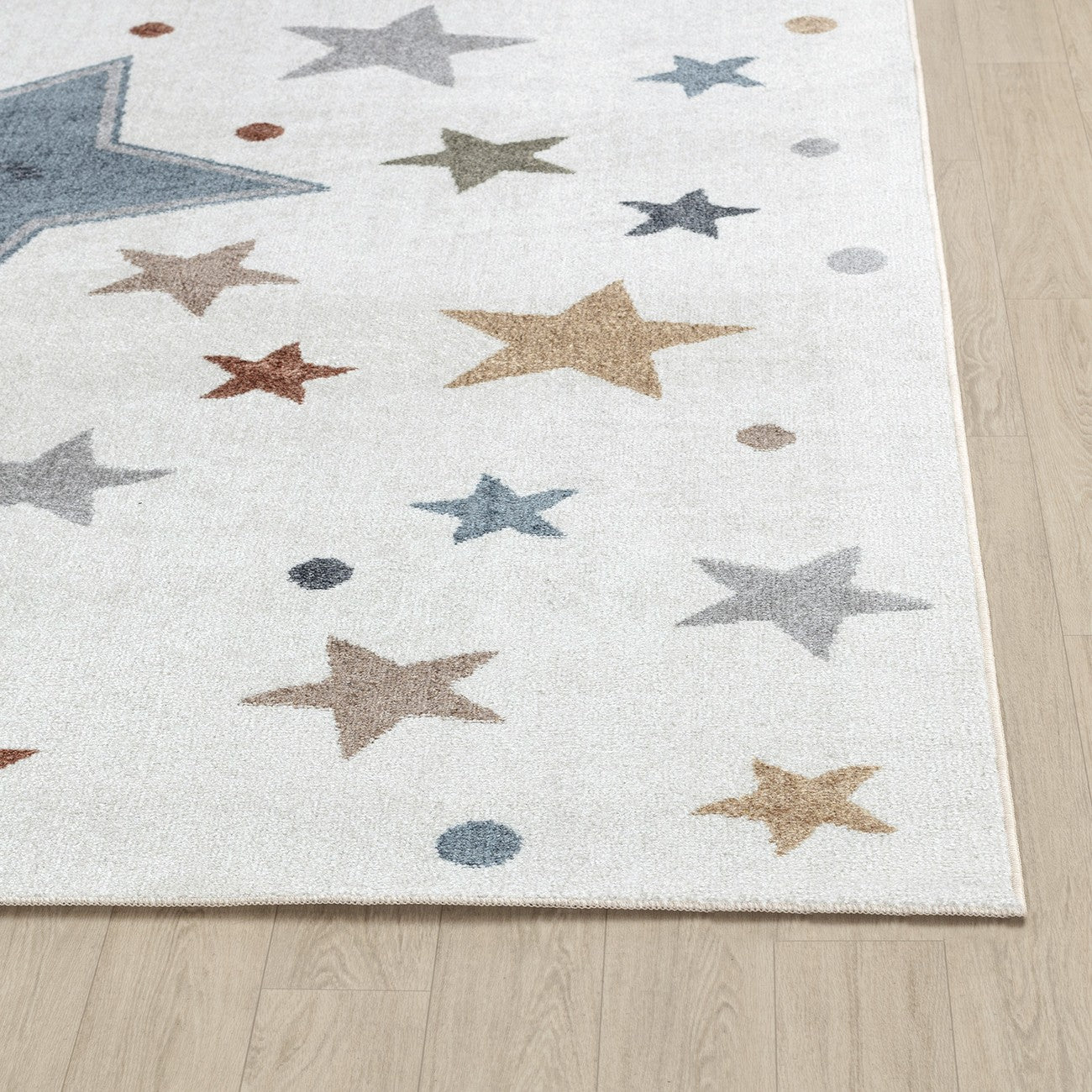SUPERMAMA Machine Washable Multicolour/Blue Kids Room Rug Front