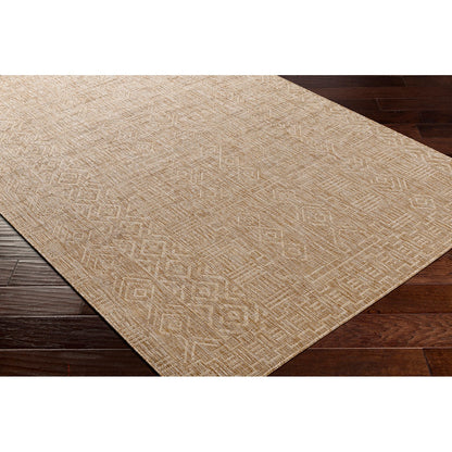 SWETA Indoor & Outdoor Global Brown Area Rug Corner
