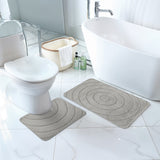 April 2-Piece Machine Washable Non-Slip Light Grey Bathroom Rug Set