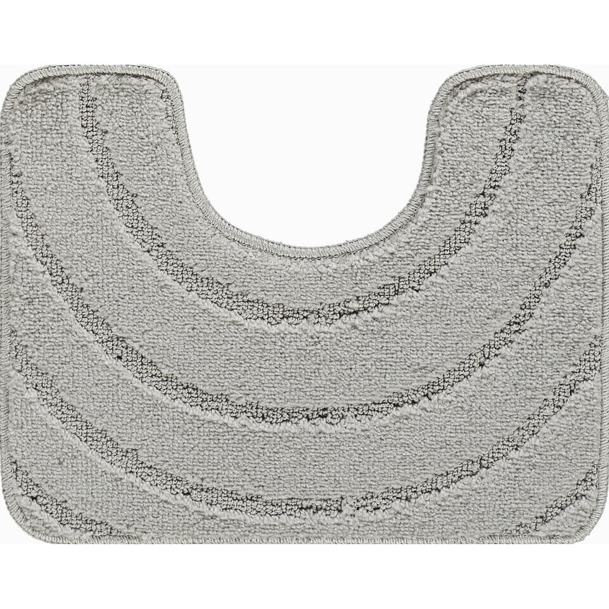 April 2-Piece Machine Washable Non-Slip Light Grey Bathroom Rug Set