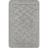 Nilah 2-Piece Machine Washable Non-Slip Light Grey Bathroom Rug Set