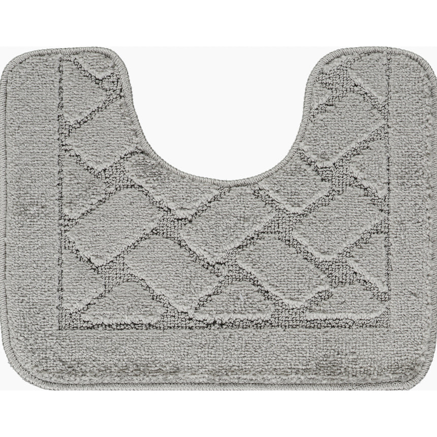 Nilah 2-Piece Machine Washable Non-Slip Light Grey Bathroom Rug Set