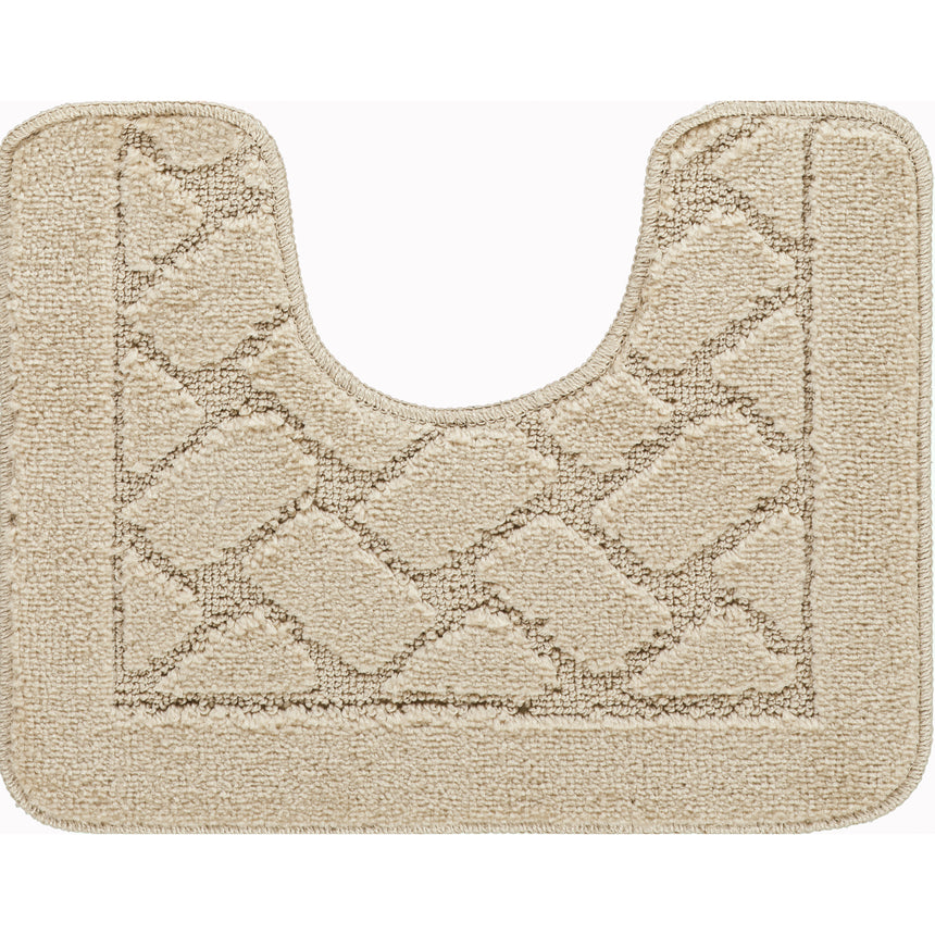 Nilah 2-Piece Machine Washable Non-Slip Light Beige Bathroom Rug Set