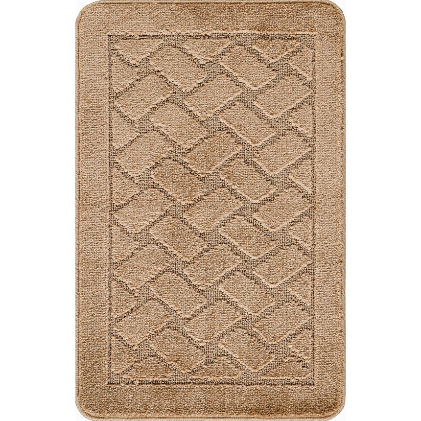 Nilah 2-Piece Machine Washable Non-Slip Brown Bathroom Rug Set