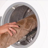 Nilah 2-Piece Machine Washable Non-Slip Brown Bathroom Rug Set