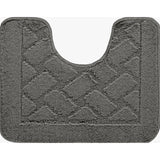 Nilah 2-Piece Machine Washable Non-Slip Dark Grey Bathroom Rug Set