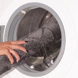 Nilah 2-Piece Machine Washable Non-Slip Dark Grey Bathroom Rug Set