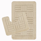 Royal 2-Piece Machine Washable Non-Slip Light Beige Bathroom Rug Set