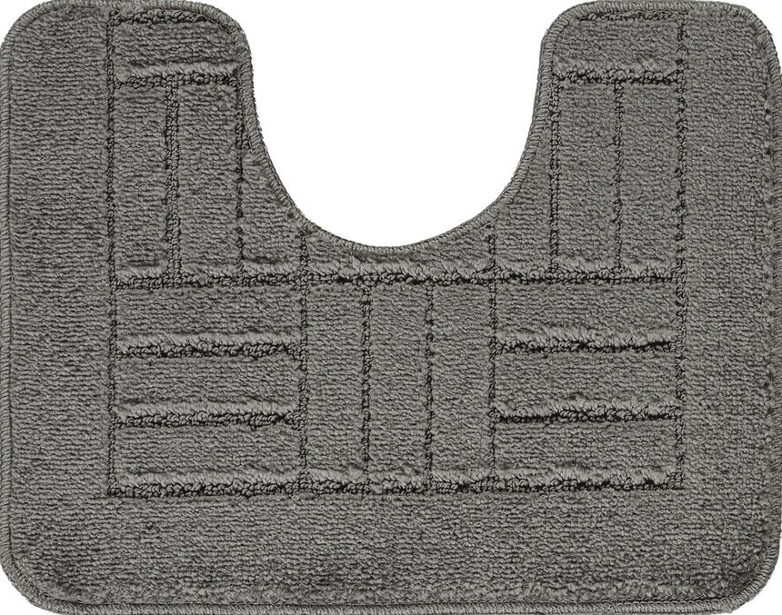 Royal 2-Piece Machine Washable Non-Slip Dark Grey Bathroom Rug Set