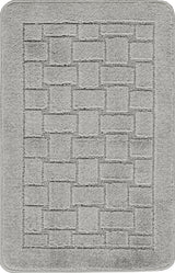 Tegan 2-Piece Machine Washable Non-Slip Light Grey Bathroom Rug Set